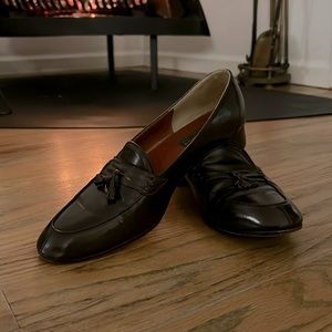 Gucci Vintage Brown Leather Slip On Tassel Loafers Size 11.5